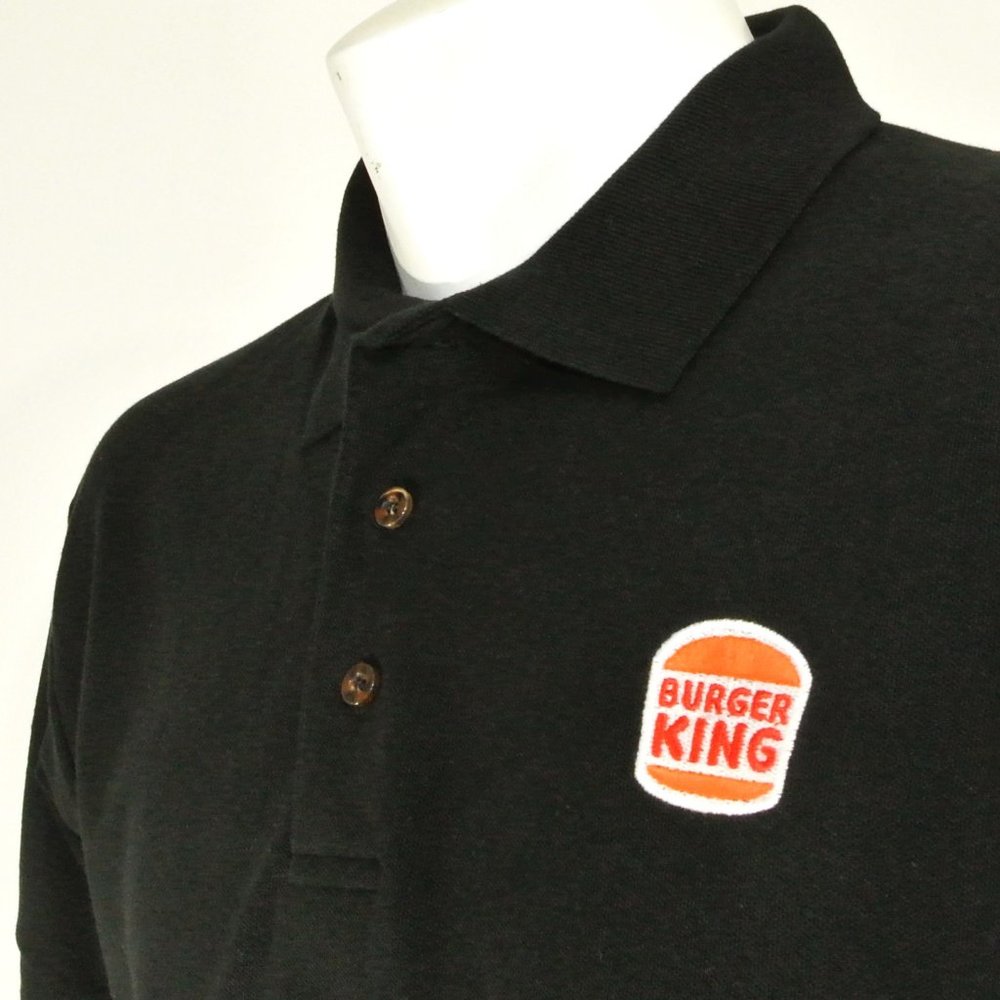BURGER KING Black Polo Shirt Employee Uniform NEW Size M Medium